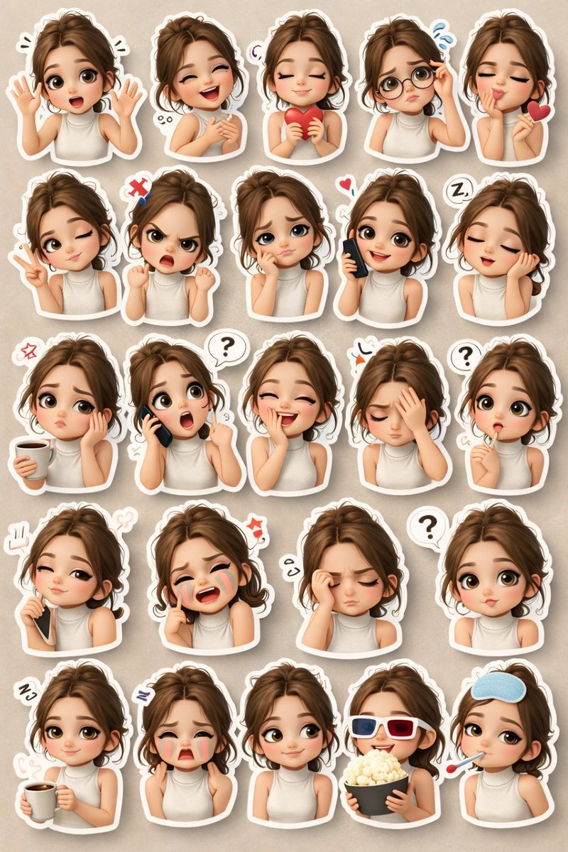 20 Cute Sticker-Style Collages Prompt